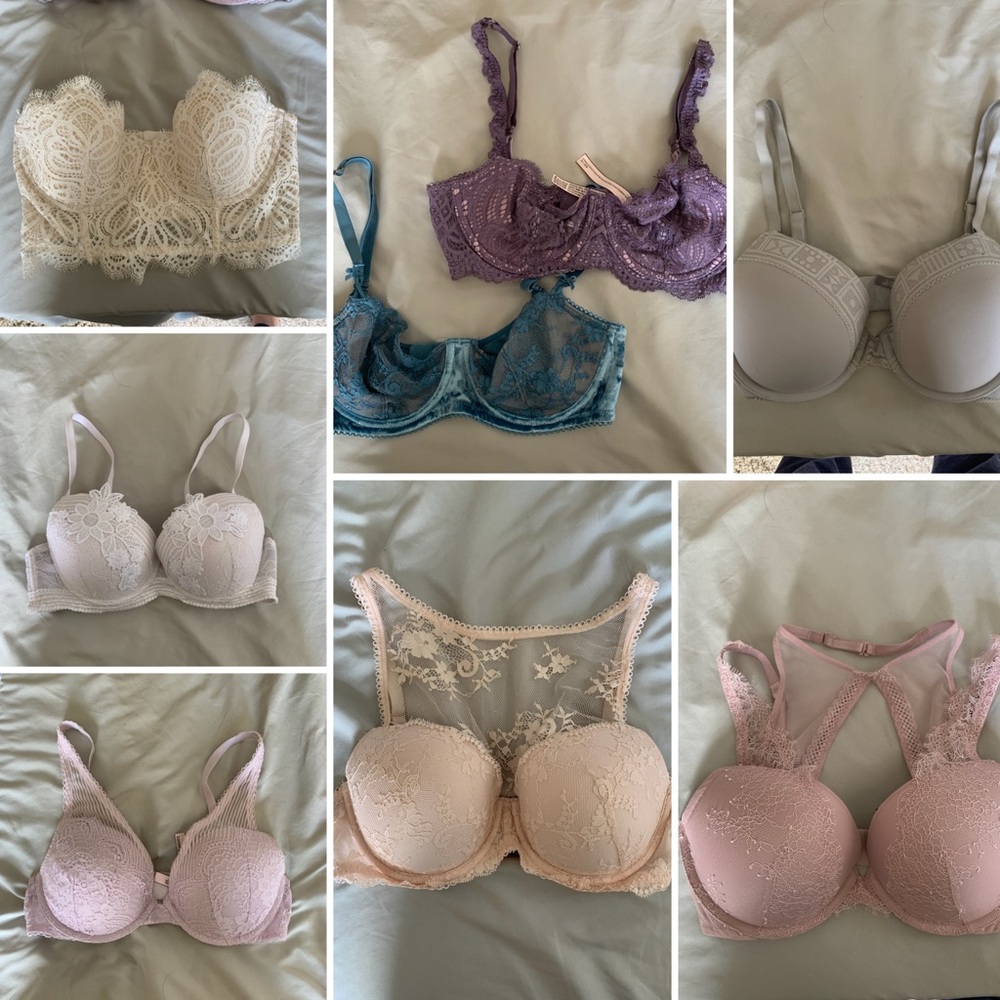 Lot of 8 Bras(7-34D, 1-34C) Victoria’s Secret